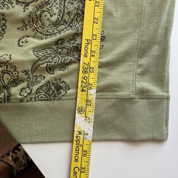 Chico's Moss Green Pullover, 3/4 Sleeve Top, Size Medium - Picture 8 of 11